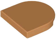 Lego (N) ~ Tile Round 2 x 2 Half Circle Extended ~ [Medium Nougat]