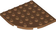 Lego (N) ~ Plate Round Corner 6 x 6 ~ [Medium Nougat]