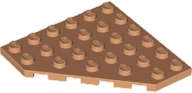 Lego (N) ~ Wedge Plate 6 x 6 Cut Corner ~ [Medium Nougat]