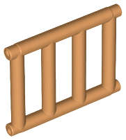 Lego NEW - Bar 1 x 4 x 3 Grille with End Protrusions~ [Medium Nougat]