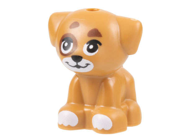Lego (N) ~ Dog Friends Puppy Standing Small with White Muzzle and Paws and Reddish ~ [Medium Nougat]