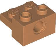 Lego (N) ~ Technic Brick Modified 1 x 2 with Hole and 1 x 2 Plate ~ [Medium Nougat]