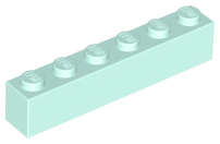 Lego (N) ~ Brick 1 x 6 ~ [Light Aqua]