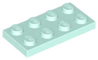 Lego (U) ~ Plate 2 x 4 ~ [Light Aqua]