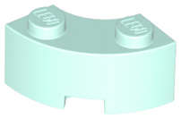 Lego (N) ~ Brick Round Corner 2 x 2 Macaroni with Stud Notch and Reinforced Undersid ~ [Light Aqua]