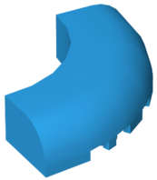 Lego (N) ~ Brick Round Corner 5 x 5 without Studs ~ [Dark Azure]