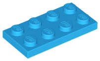 Lego (N) ~ Plate 2 x 4 ~ [Dark Azure]