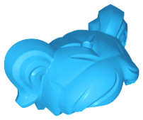 Lego (N) ~ Minifigure Hair Short Parted with Two Pigtails Hole on Top ~ [Dark Azure]