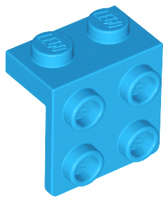 Lego (U) ~ Bracket 1 x 2 - 2 x 2 ~ [Dark Azure]