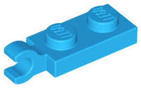 Lego (U) ~ Plate Modified 1 x 2 with Clip on End (Horizontal Grip) ~ [Dark Azure]