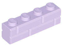 Lego (N) ~ Brick Modified 1 x 4 with Masonry Profile ~ [Lavender]