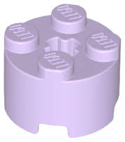 Lego (U) ~ Brick Round 2 x 2 with Axle Hole ~ [Lavender]