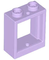 Lego (N) ~ Window 1 x 2 x 2 Flat Front ~ [Lavender]