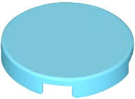Lego (N) ~ Tile Round 2 x 2 with Bottom Stud Holder ~ [Medium Azure]