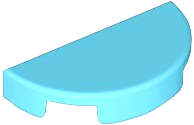 Lego (N) ~ Tile Round 1 x 2 Half ~ [Medium Azure]
