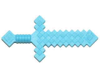Lego (N) ~ Minifigure Weapon Sword Pixelated (Minecraft) ~ [Medium Azure]