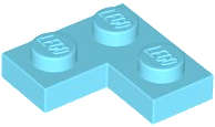 Lego (N) ~ Plate 2 x 2 Corner ~ [Medium Azure]