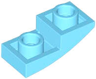 Lego (N) ~ Slope Curved Inverted 2 x 1 x 2/3 ~ [Medium Azure]