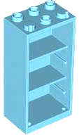 Lego (N) ~ Container Cupboard / Refrigerator 2 x 3 x 5 ~ [Medium Azure]