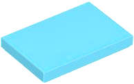 Lego (N) ~ Tile 2 x 3 ~ [Medium Azure]