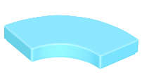 Lego (N) ~ Tile Round Corner 2 x 2 Macaroni ~ [Medium Azure]