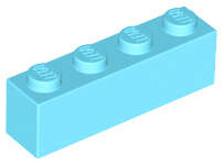 Lego (N) ~ Brick 1 x 4 ~ [Medium Azure]