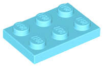 Lego (U) ~ Plate 2 x 3 ~ [Medium Azure]