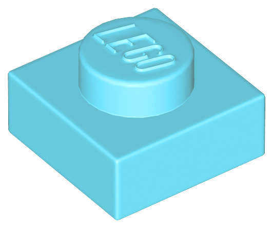 Lego (N) ~ Plate 1 x 1 ~ [Medium Azure]