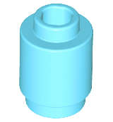 Lego (N) ~ Brick Round 1 x 1 ~ [Medium Azure]