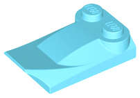 Lego (N) ~ Slope Curved 3 x 2 x 2/3 with 2 Studs Wing End ~ [Medium Azure]