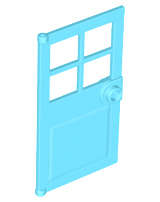 Lego (N) ~ Door 1 x 4 x 6 with 4 Panes and Stud Handle ~ [Medium Azure]