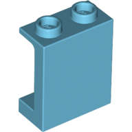 Lego (N) ~ Panel 1 x 2 x 2 with Side Supports - Hollow Studs ~ [Medium Azure]