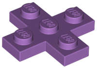 Lego (N) ~ Plate Modified 3 x 3 Cross ~ [Medium Lavender]
