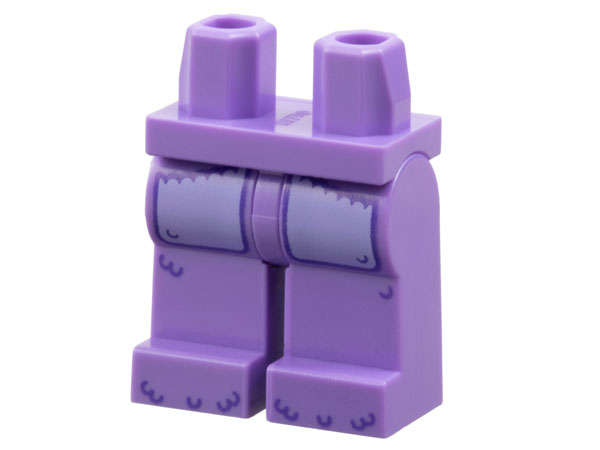 Lego (N) ~ Hips and Legs with Large Lavender Pockets and Dark Purple Fur Pattern ~ [Medium Lavender]