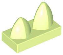 Lego (N) ~ Tile Modified 1 x 2 with 2 Teeth Vertical ~ [Yellowish Green]