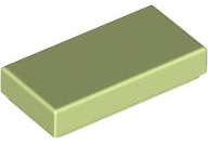 Lego (N) ~ Tile 1 x 2 ~ [Yellowish Green]
