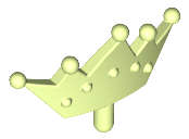 Lego NEW - Minifigure Crown Tiara 5 Points Rounded Ends~ [Yellowish Green]