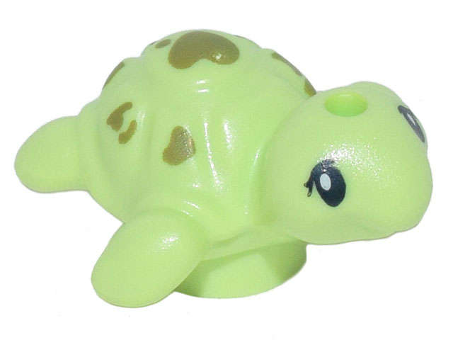 Lego NEW - Turtle Baby Friends with Black Eyes and Olive Green Spots Pattern~ [Yellowish Green]