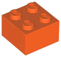 Lego (N) ~ Brick 2 x 2 ~ [Reddish Orange]