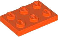 Lego (N) ~ Plate 2 x 3 ~ [Reddish Orange]
