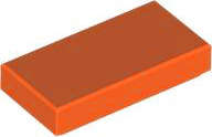 Lego (N) ~ Tile 1 x 2 ~ [Reddish Orange]