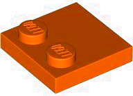 Lego (N) ~ Tile Modified 2 x 2 with Studs on Edge ~ [Reddish Orange]
