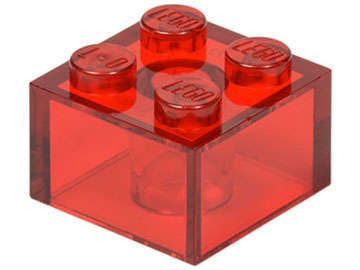 Lego (N) ~ Brick 2 x 2 ~ [Trans-Red]