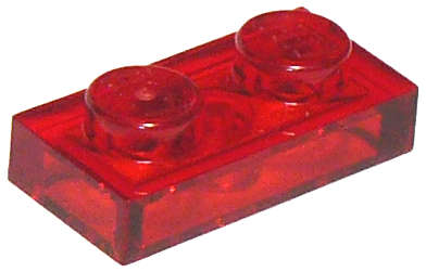 Lego Used - Plate 1 x 2~ [Trans-Red]