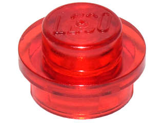 Lego (N) ~ Plate Round 1 x 1 ~ [Trans-Red]