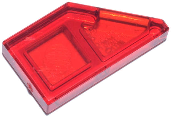 Lego (N) ~ Tile Modified 1 x 2 Wedge Left ~ [Trans-Red]