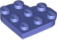 Lego (N) ~ Plate Round 3 x 3 Heart ~ [Blue Violet]