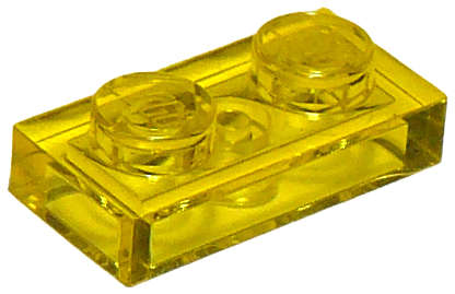 Lego (N) ~ Plate 1 x 2 ~ [Trans-Yellow]