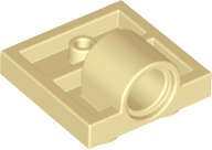 Lego (N) ~ Plate Modified 2 x 2 with Pin Hole - Full Cross Support Underneath ~ [Tan]