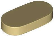 Lego (N) ~ Tile Round 1 x 2 Oval ~ [Tan]